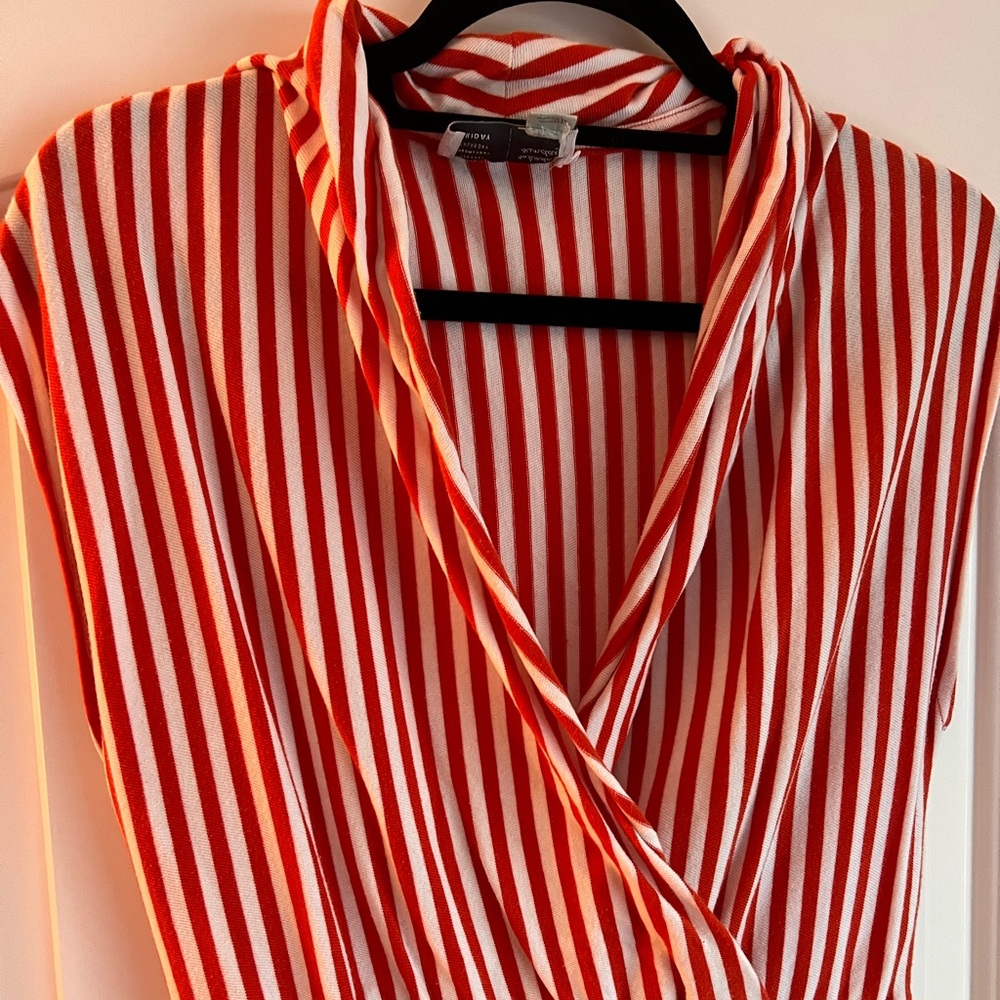 Anthropologie Saturday Sunday Orange/White Striped Dress, Size Small - Picture 6 of 7